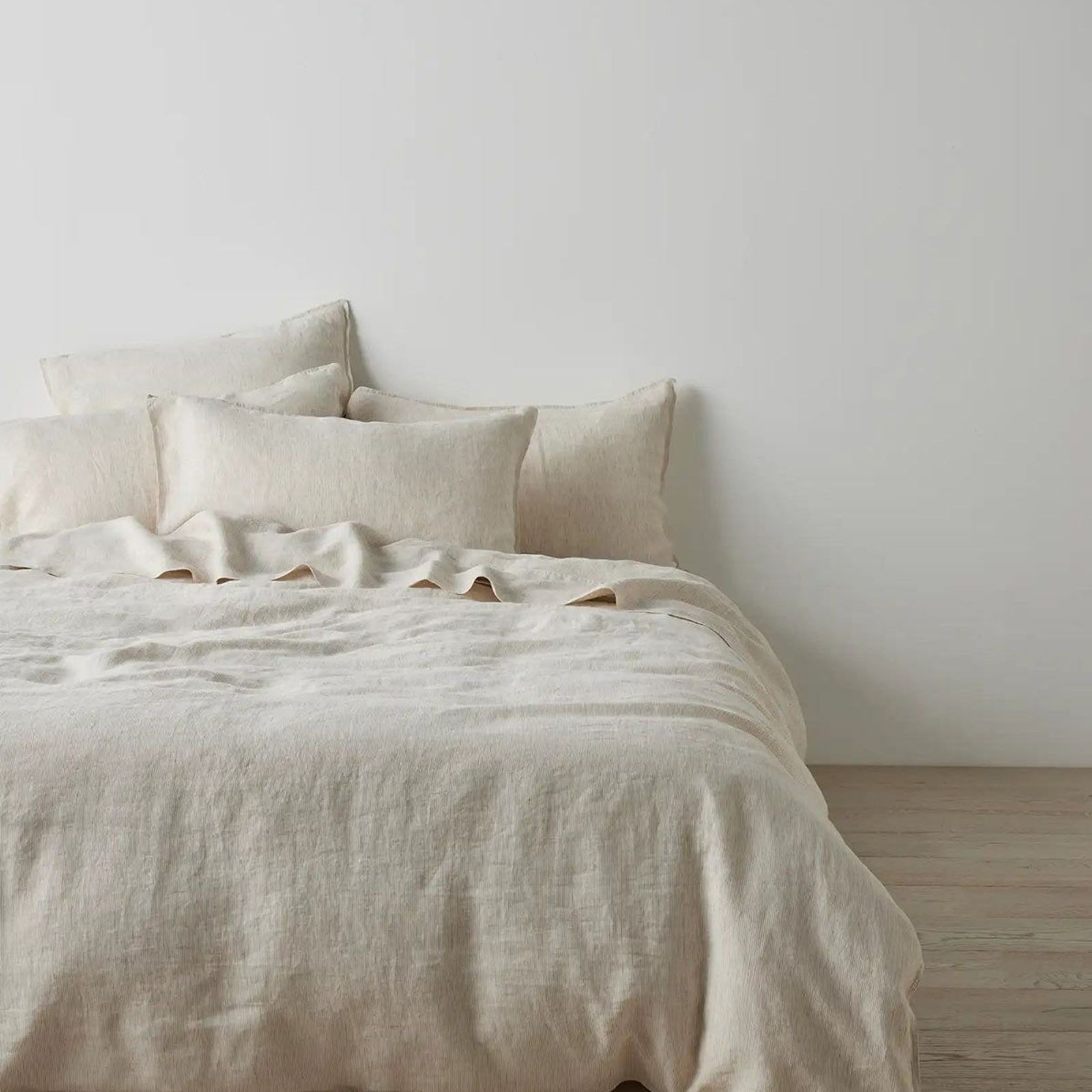 Ravello Linen Fitted Sheet - Savanna Pinstripe | Weave Home gallery detail image