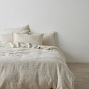 Ravello Linen Fitted Sheet - Savanna Pinstripe | Weave Home gallery detail image