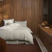 Ravello Linen Fitted Sheet - Savanna Pinstripe | Weave Home gallery detail image