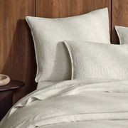 Ravello Linen Fitted Sheet - Savanna Pinstripe | Weave Home gallery detail image
