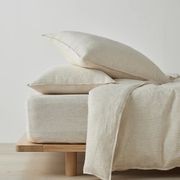 Ravello Linen Flat Sheet - Savanna Pinstripe | Weave Home gallery detail image