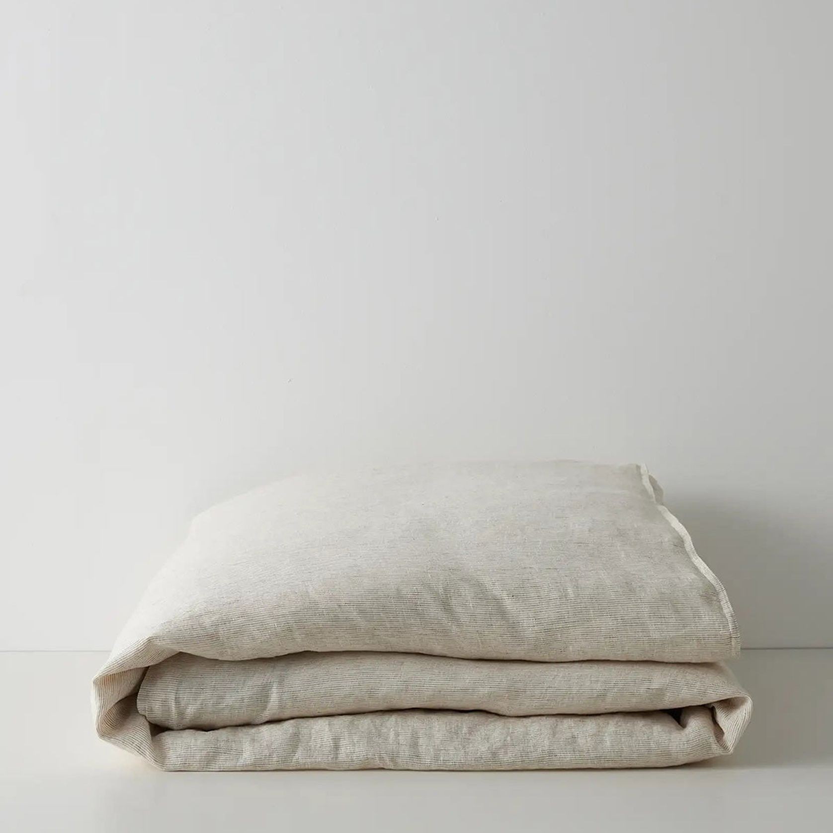 Ravello Linen Flat Sheet - Savanna Pinstripe | Weave Home gallery detail image