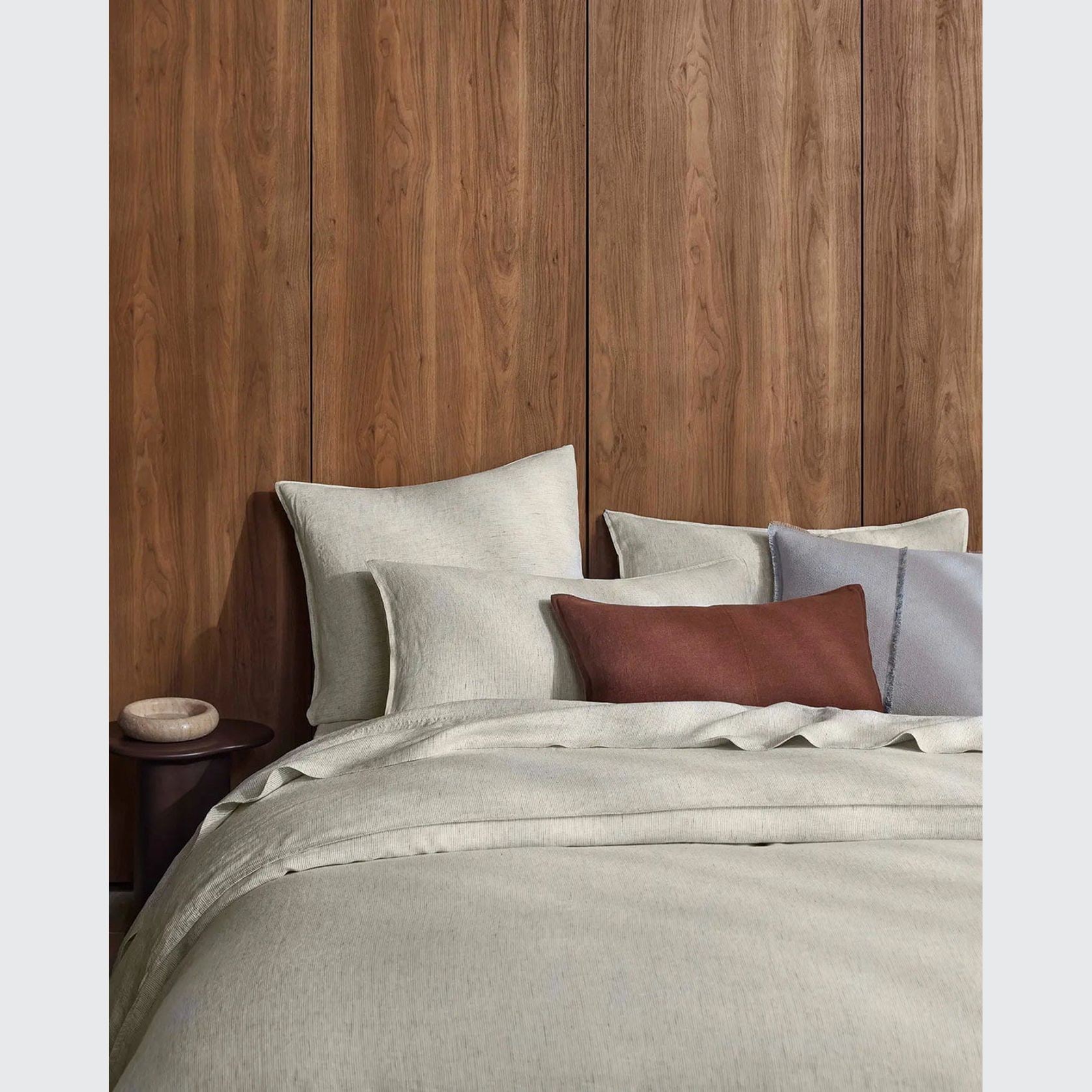 Ravello Linen Flat Sheet - Savanna Pinstripe | Weave Home gallery detail image