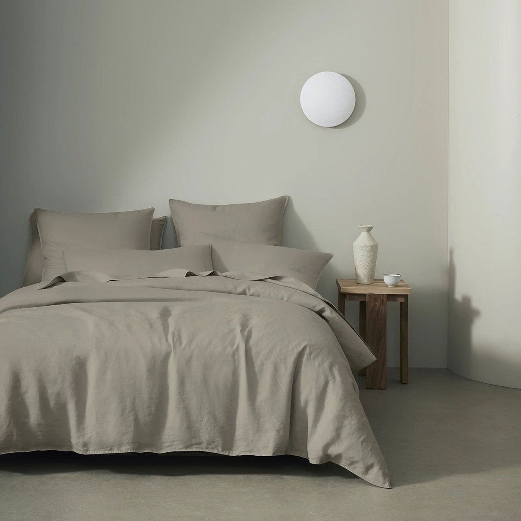 Ravello Linen Quilt Cover - Pebble | Weave Home gallery detail image