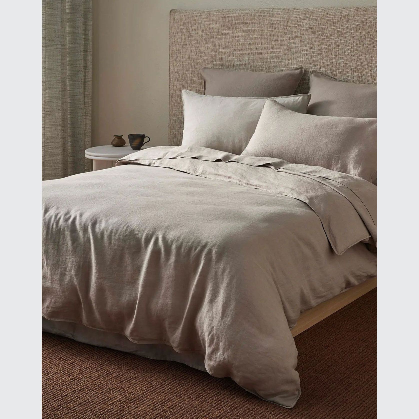 Ravello Linen Quilt Cover - Pebble | Weave Home gallery detail image