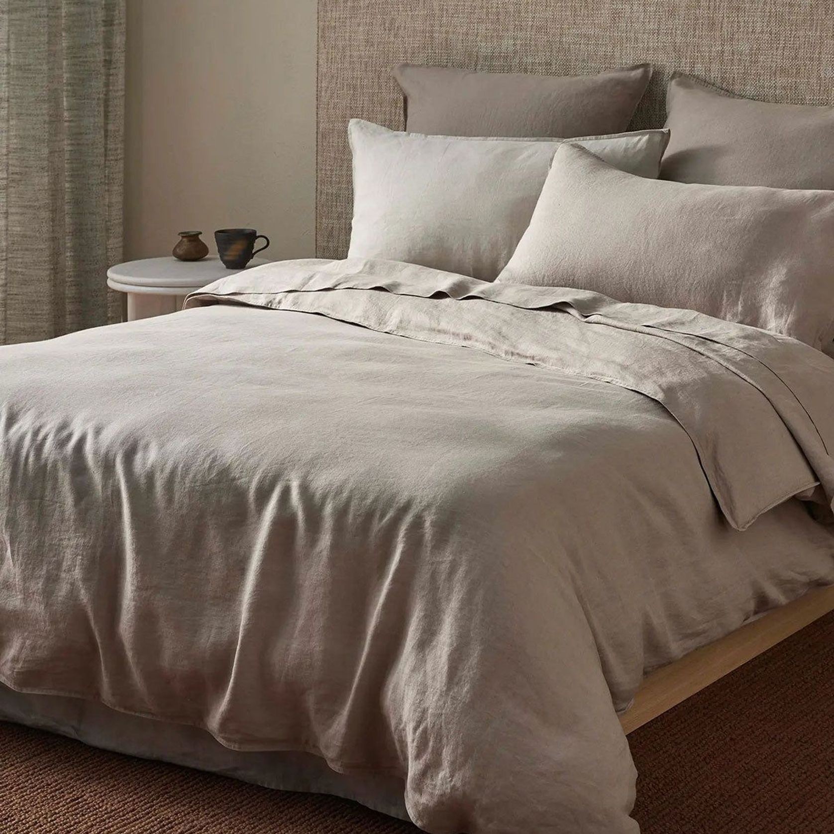 Ravello Linen Quilt Cover - Pebble | Weave Home gallery detail image