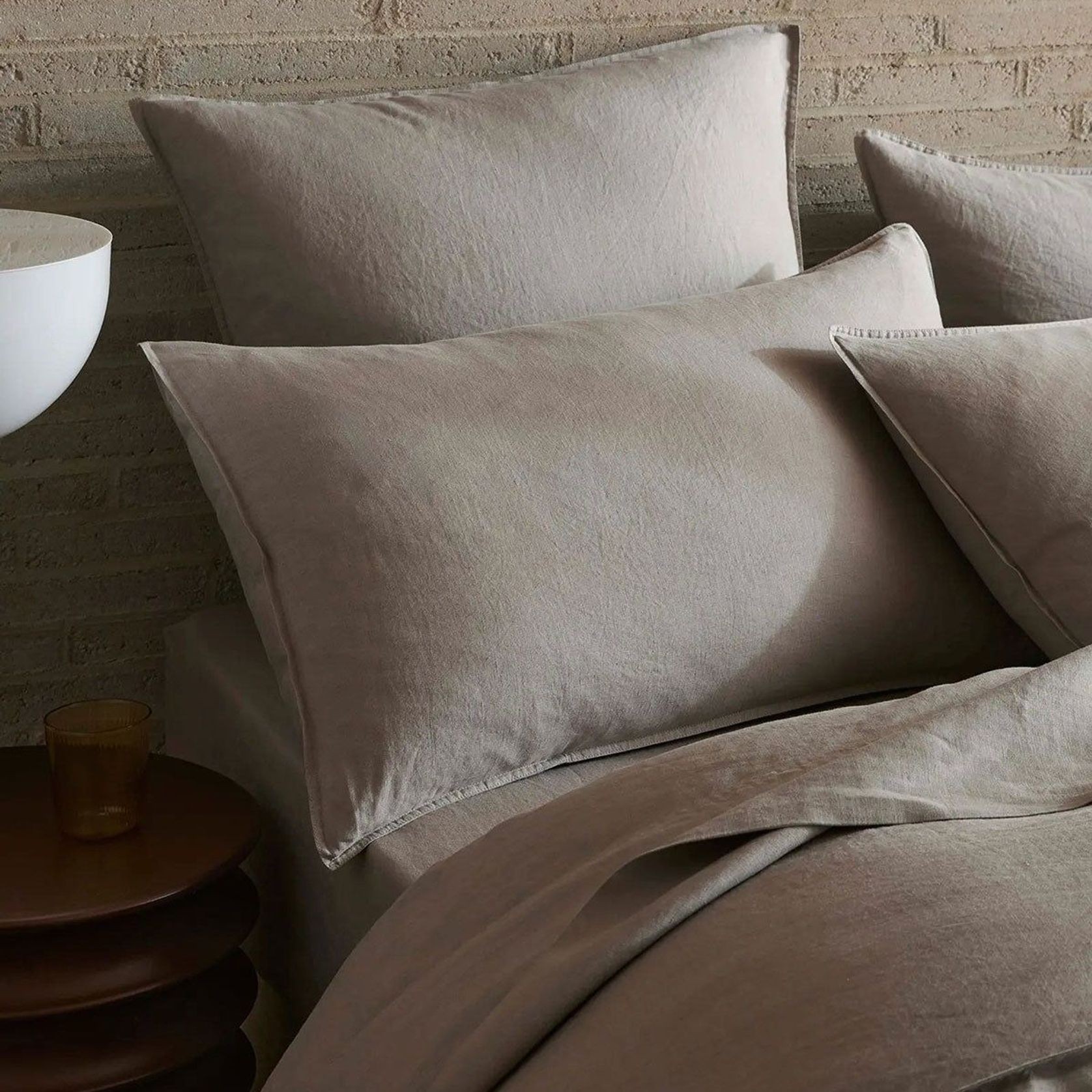 Ravello Linen Quilt Cover - Pebble | Weave Home gallery detail image