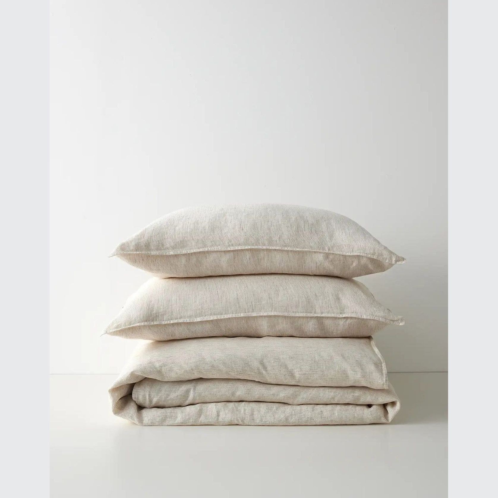 Ravello Linen Quilt Cover - Savanna Pinstripe| Weave Home gallery detail image
