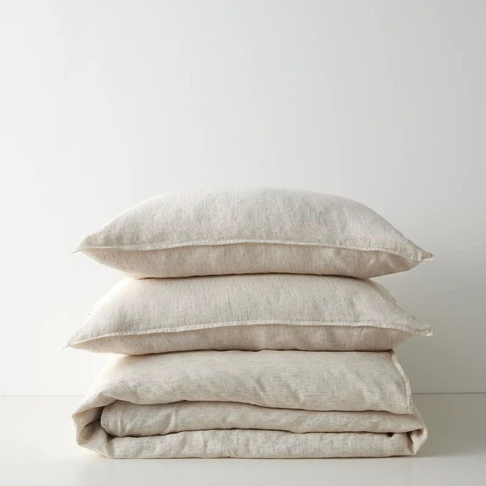 Ravello Linen Quilt Cover - Savanna Pinstripe| Weave Home gallery detail image