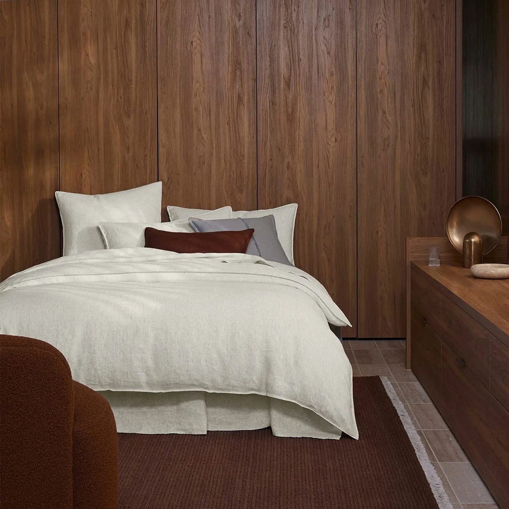 Ravello Linen Quilt Cover - Savanna Pinstripe| Weave Home gallery detail image