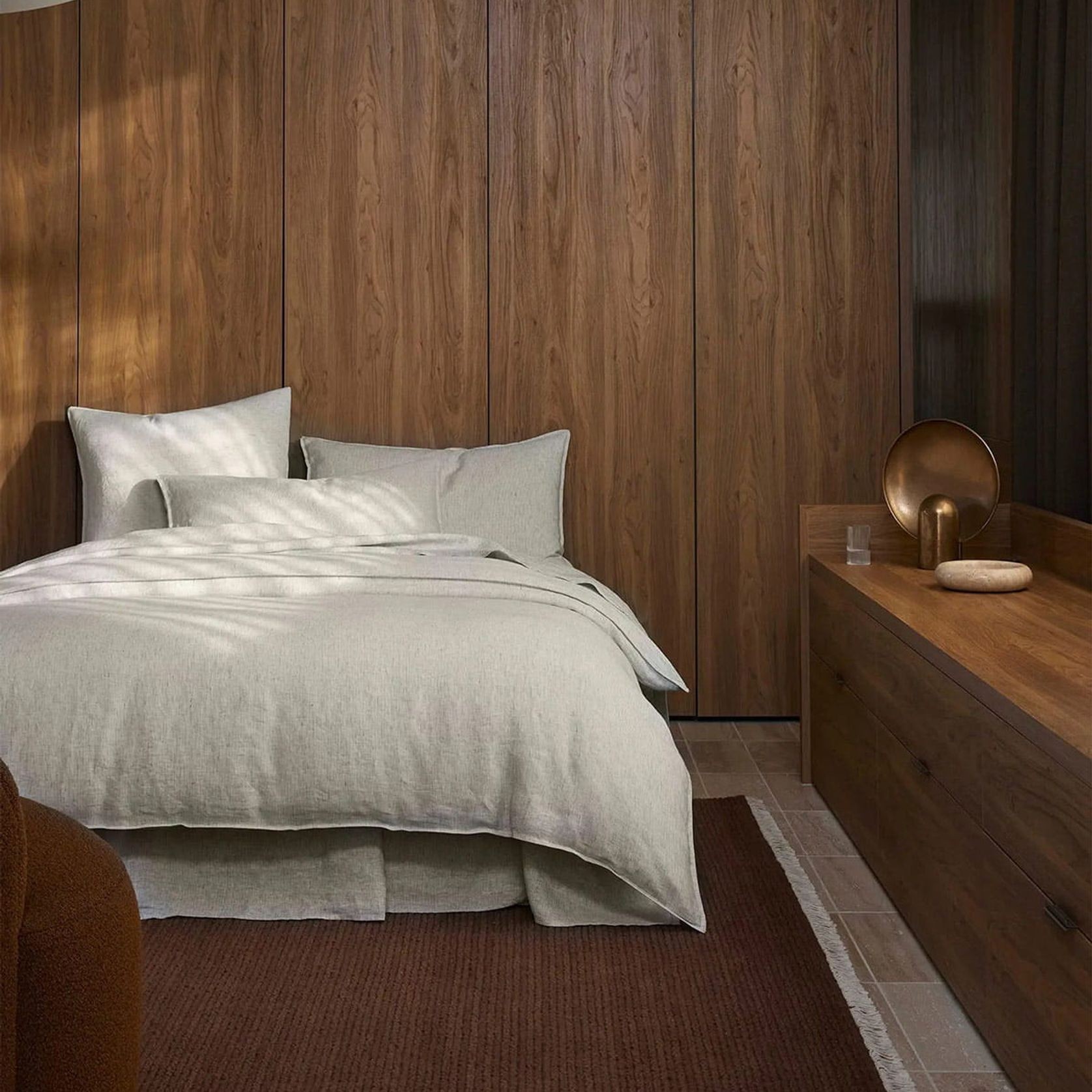 Ravello Linen Quilt Cover - Savanna Pinstripe| Weave Home gallery detail image