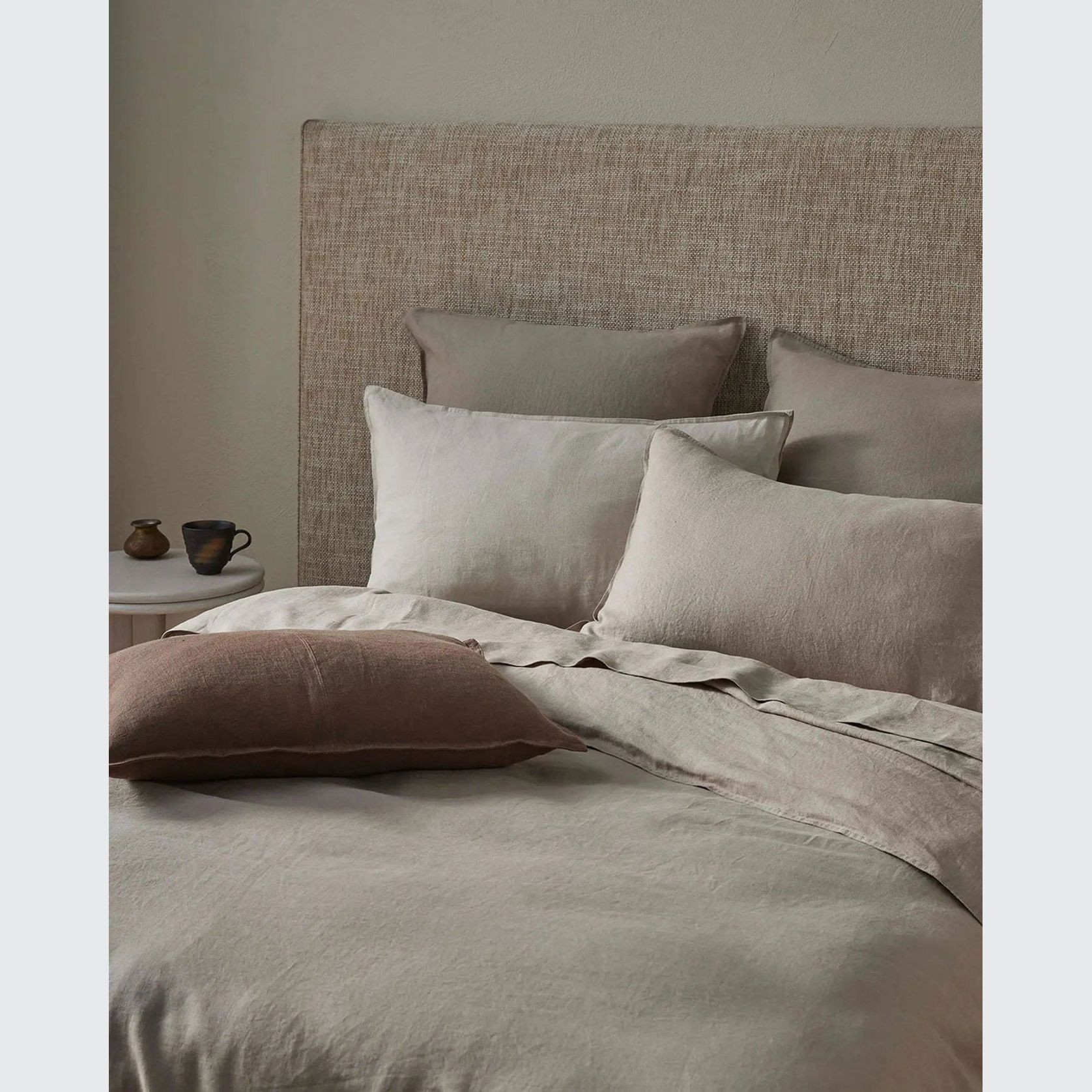 Ravello Linen Fitted Sheet - Pebble | Weave Home gallery detail image