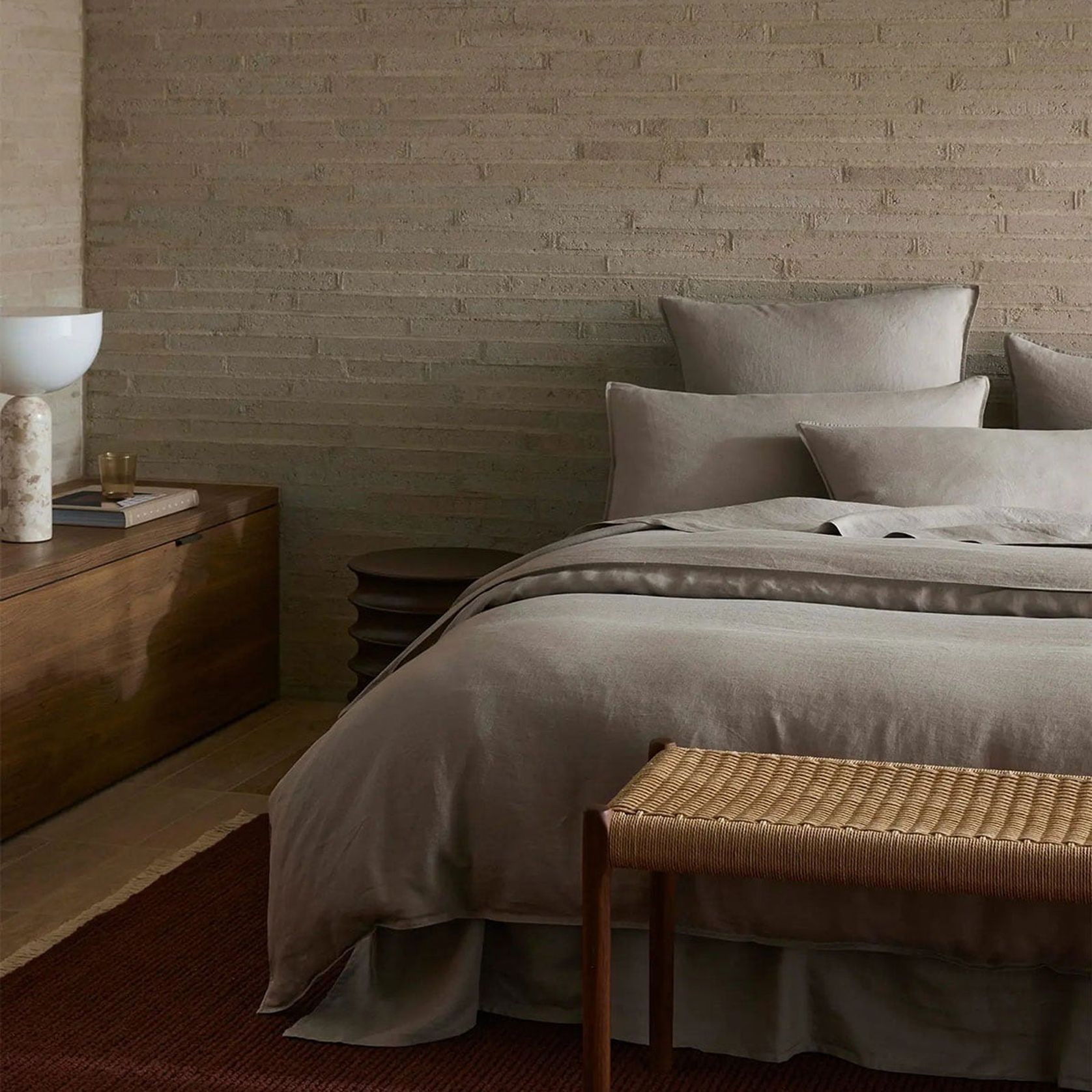 Ravello Linen Fitted Sheet - Pebble | Weave Home gallery detail image