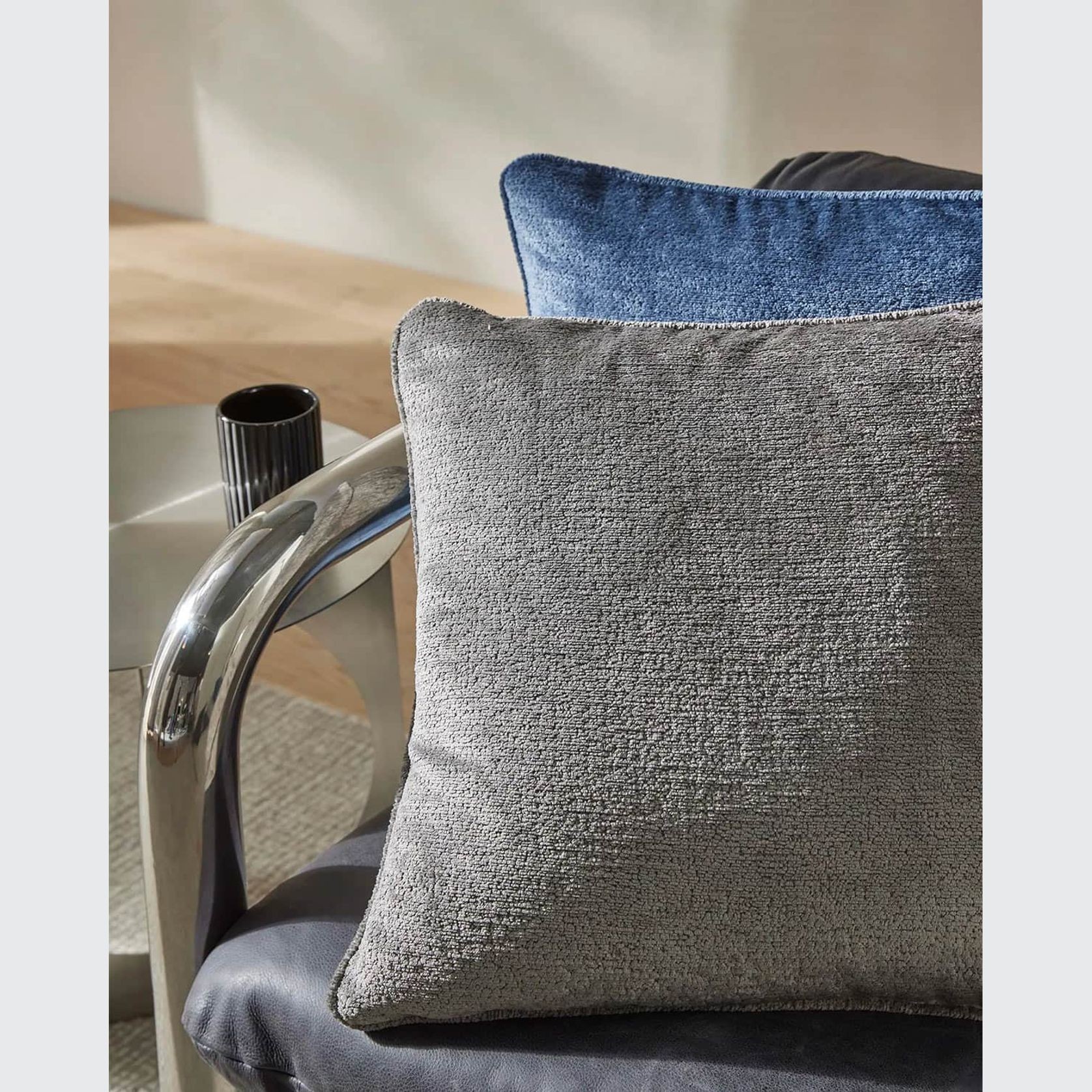Weave Home Tempo Cushion - Steel | 50 x 50cm gallery detail image