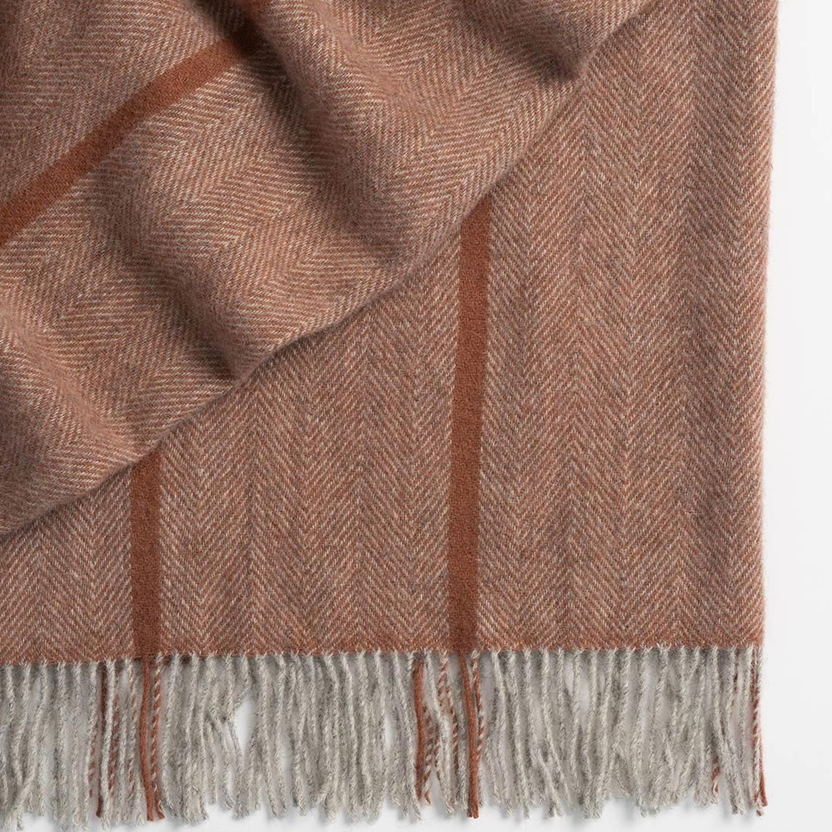 Weave Home Mosgiel Wool Throw Blanket - Earth | Large Size gallery detail image