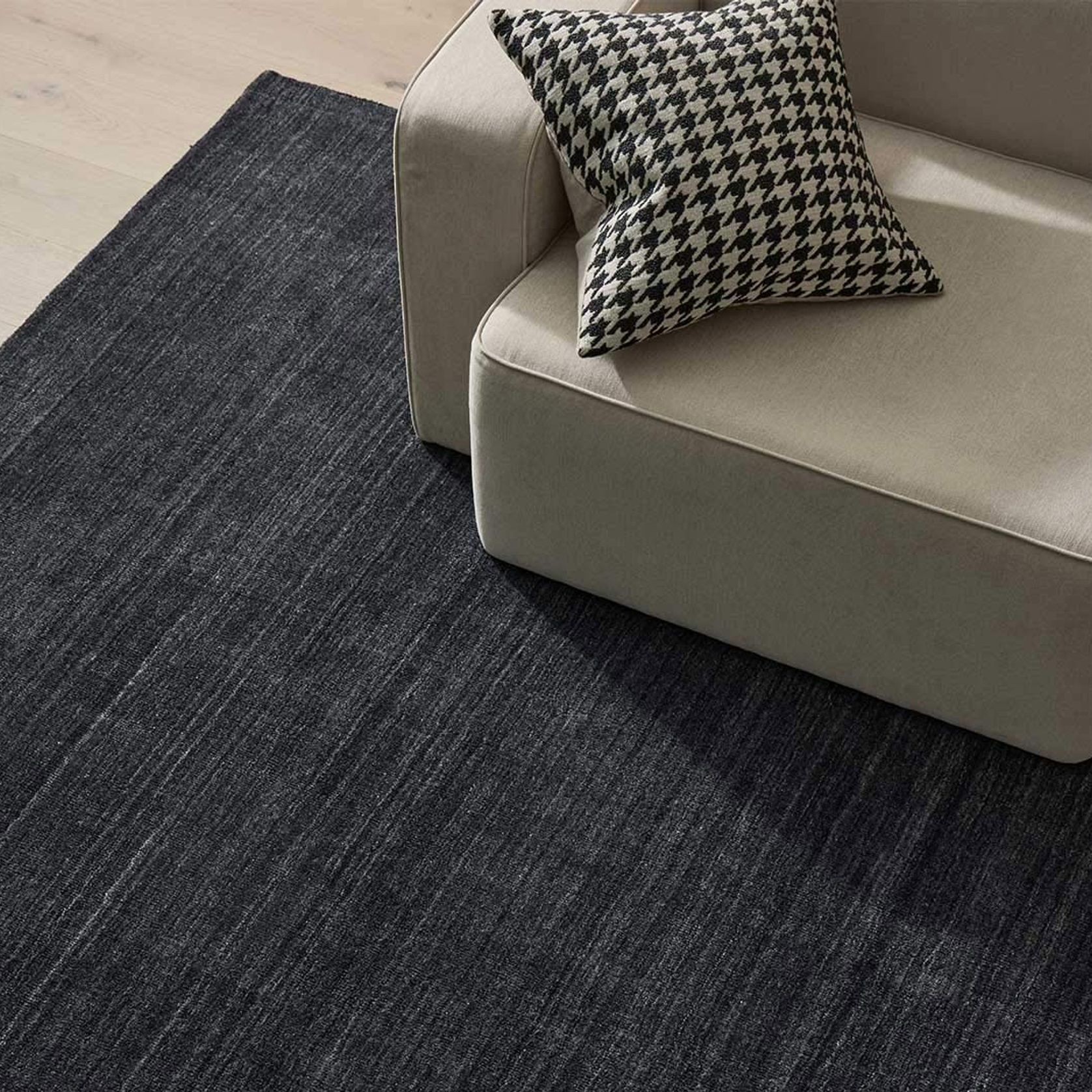 Weave Home Giovanni Cushion - Midnight | Bouclé Houndstooth gallery detail image