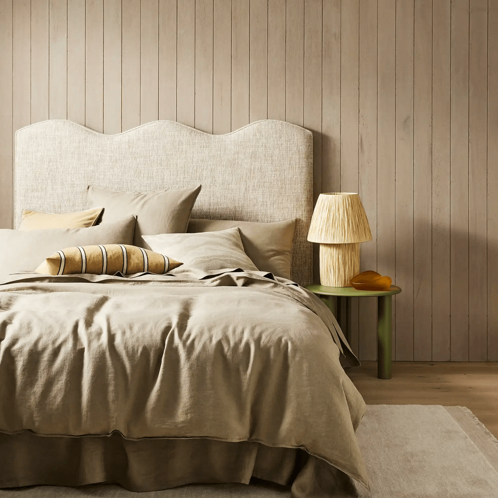 Weave Home Vinnie Striped Cushion - Manuka | Square and Lumbar gallery detail image