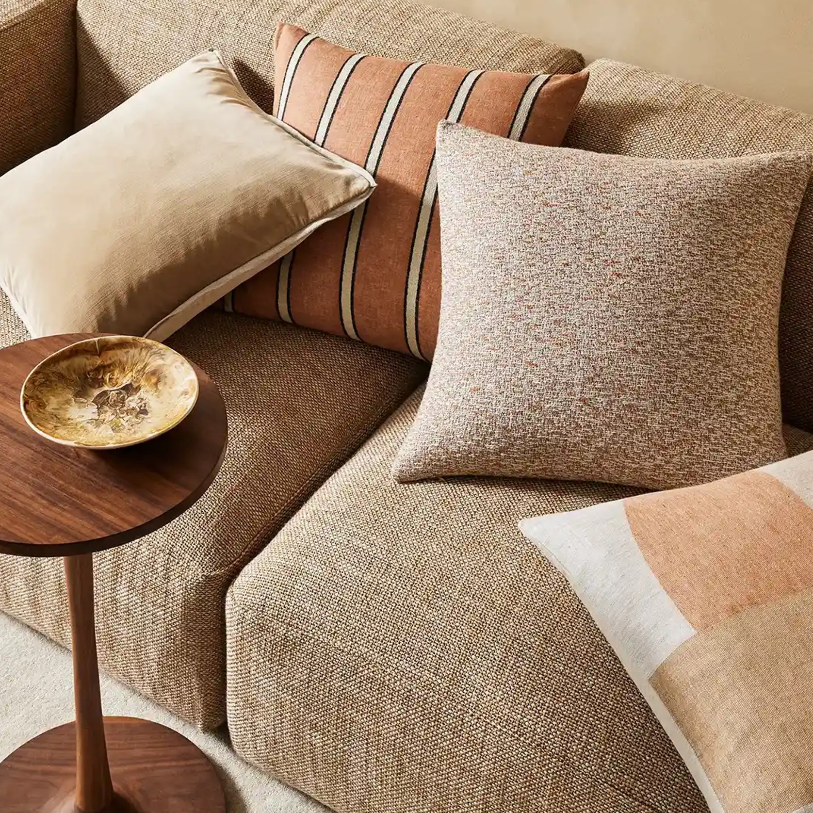 Weave Home Francesca Cushion - Mustard | Velvet gallery detail image