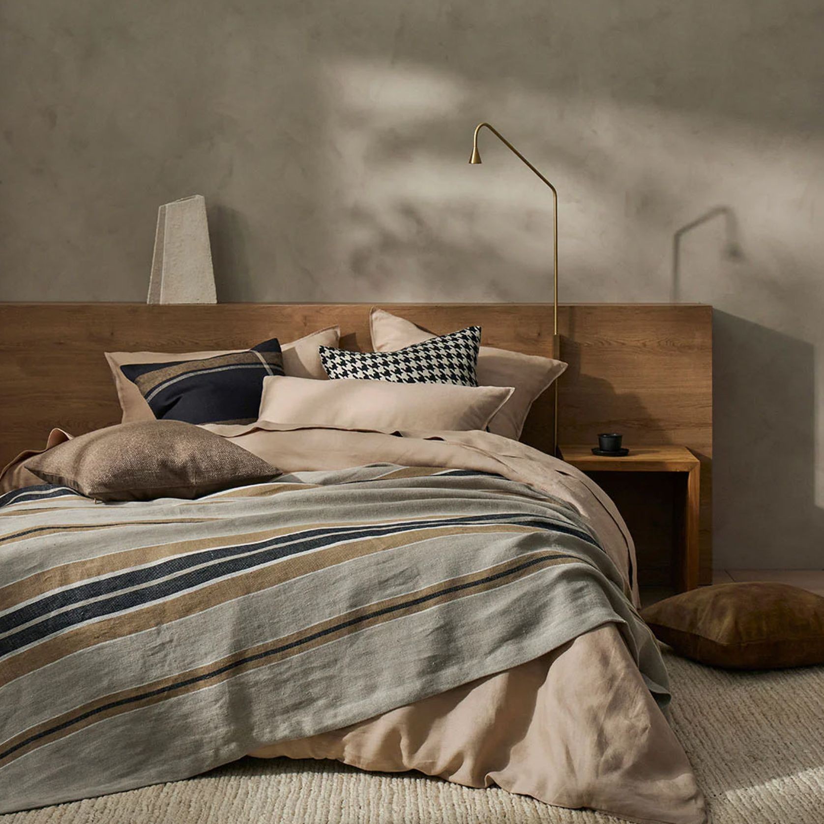 Weave Home Giovanni Cushion - Midnight | Bouclé Houndstooth gallery detail image