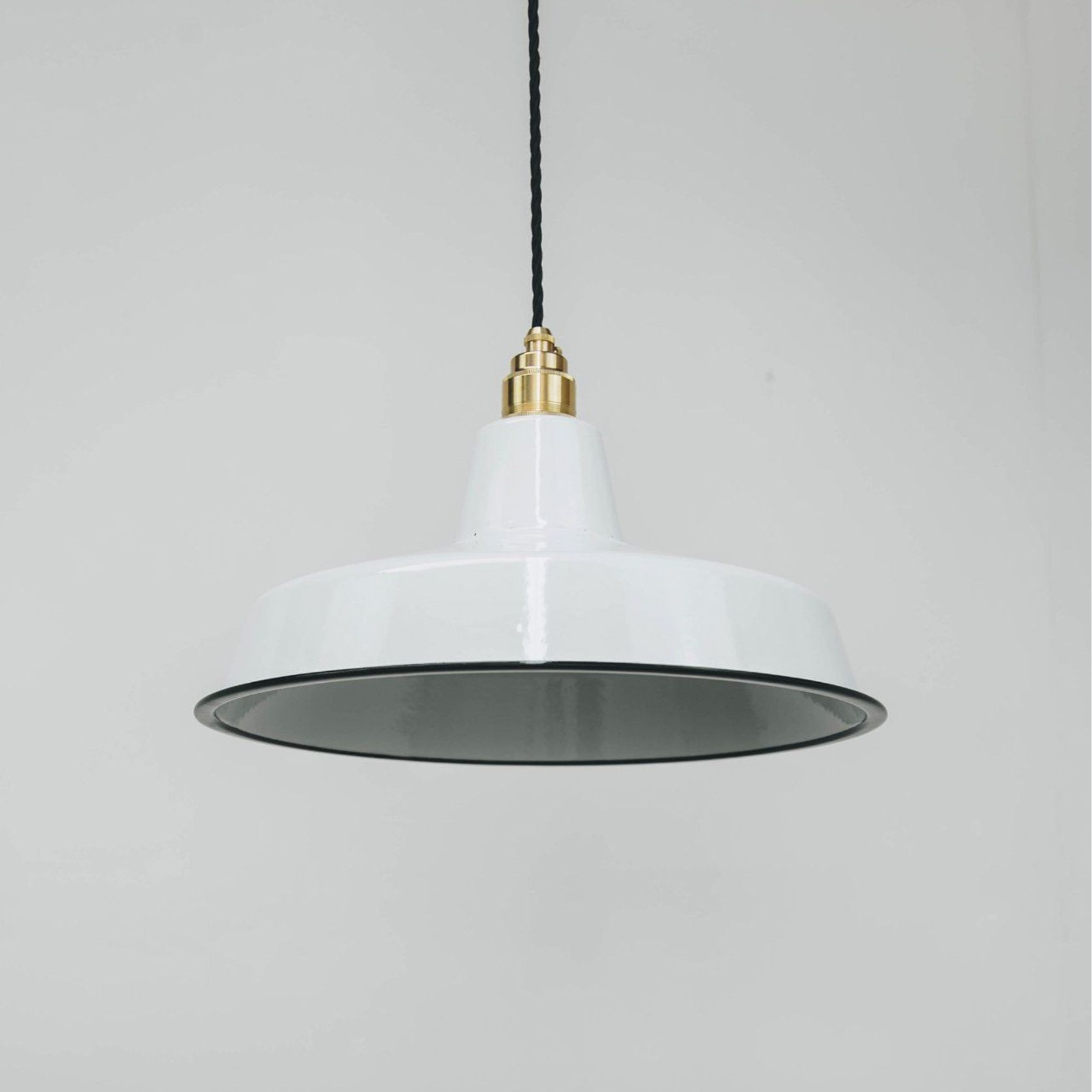 Modern Workshop White Pendant Light gallery detail image