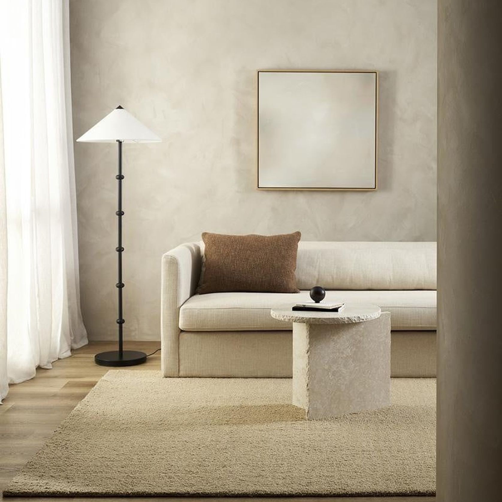 Baya Dorset NZ Wool Floor Rug - Biscuit gallery detail image