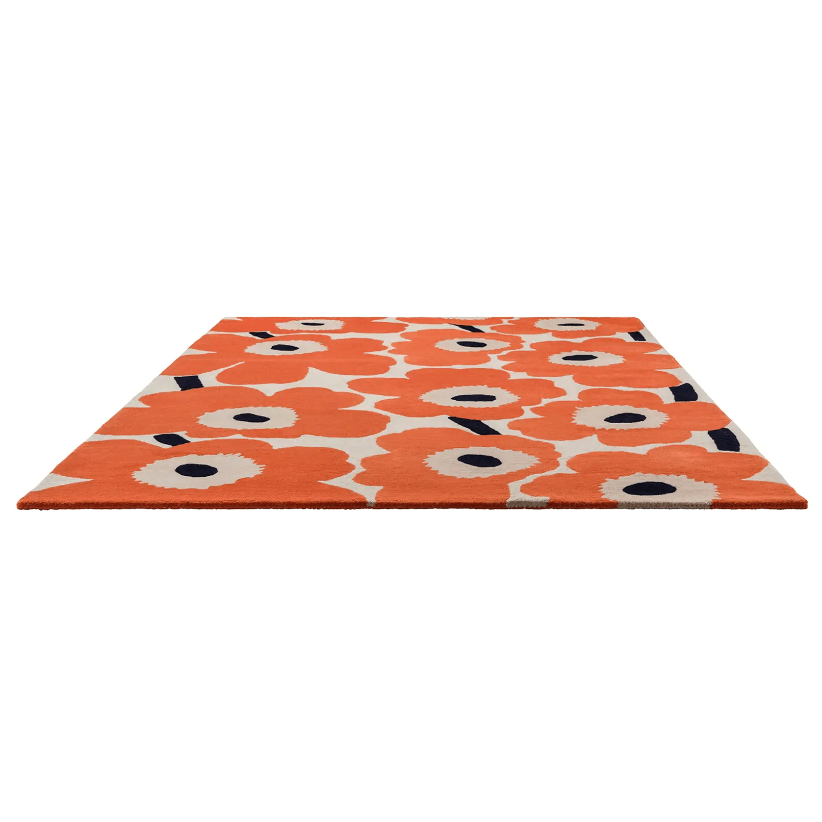Marimekko Unikko - Orange Red | 100% Wool Designer Floor Rug gallery detail image