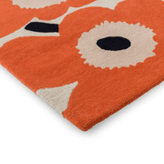Marimekko Unikko - Orange Red | 100% Wool Designer Floor Rug gallery detail image