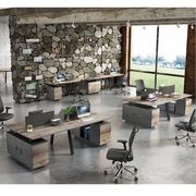 ARTO Single Workstation Desk with Left Cabinet 1.2M - Warm Oak & Black gallery detail image