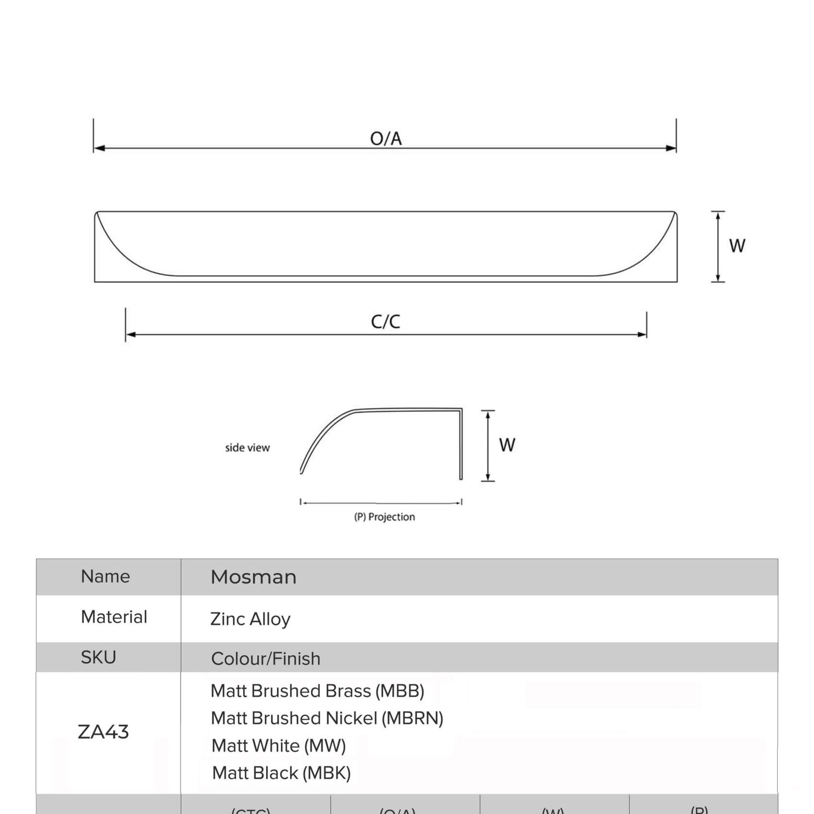Mosman Kitchen Shell Lip Pull handles gallery detail image