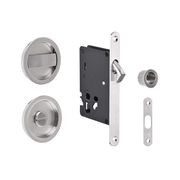 Zanda Visca Flush Pull Kit Privacy Set Brushed Nickel for Sliding Door 8106BN gallery detail image