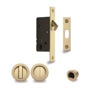 Zanda Visca Flush Pull Kit Privacy Set Satin Brass for Sliding Door 8106SB gallery detail image