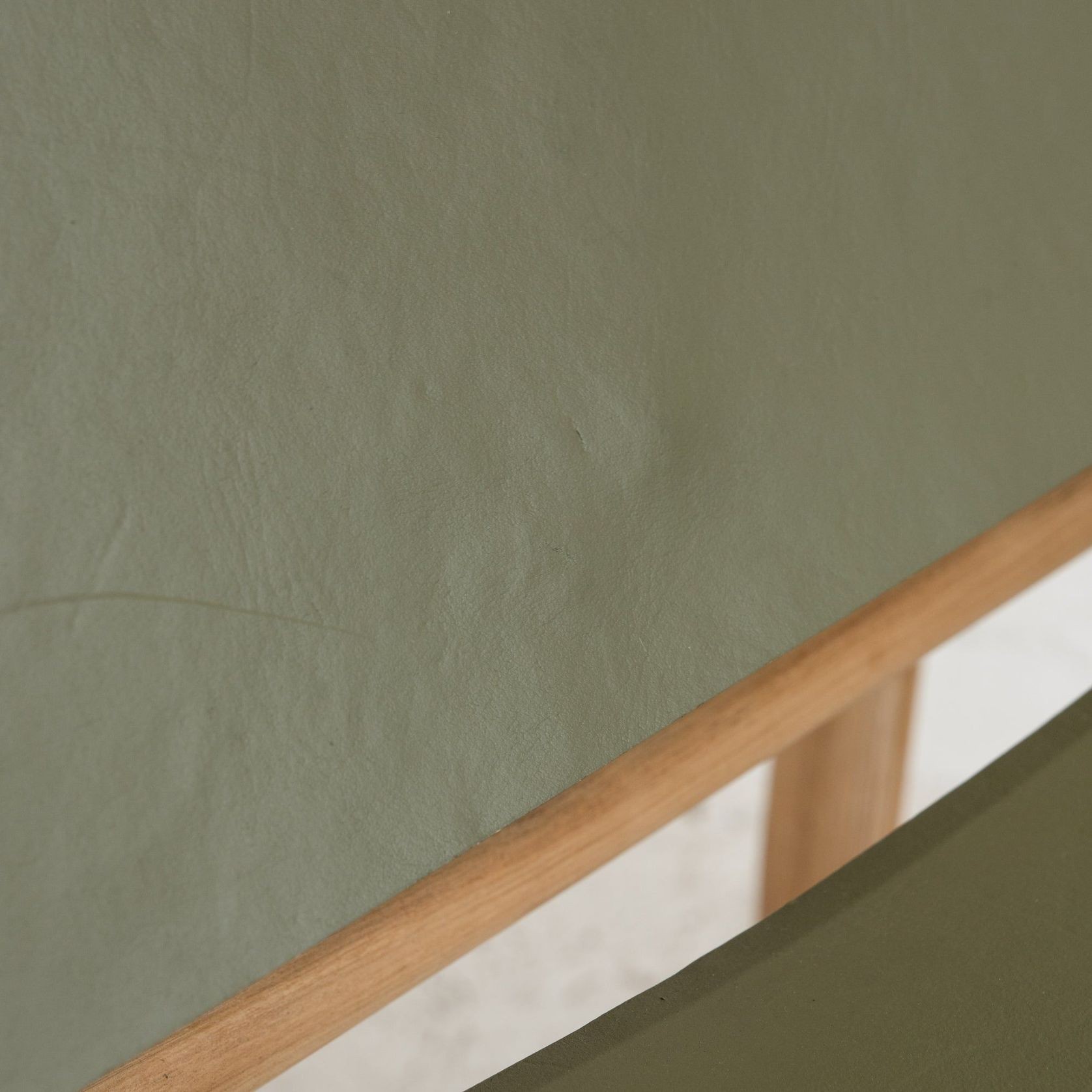 Zadie Tan Leather and Teak Chair - Olive gallery detail image
