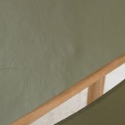 Zadie Tan Leather and Teak Chair - Olive gallery detail image