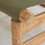 Zadie Tan Leather and Teak Chair - Olive gallery detail image