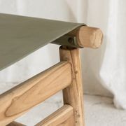 Zadie Tan Leather and Teak Chair - Olive gallery detail image