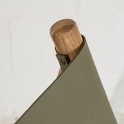 Zadie Tan Leather and Teak Chair - Olive gallery detail image
