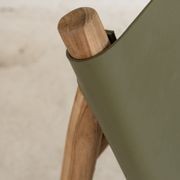 Zadie Tan Leather and Teak Chair - Olive gallery detail image