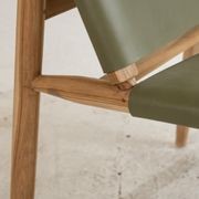 Zadie Tan Leather and Teak Chair - Olive gallery detail image