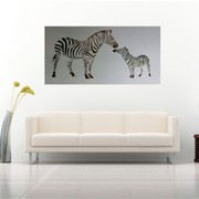 Zebra and Foal Metal Wall Art gallery detail image