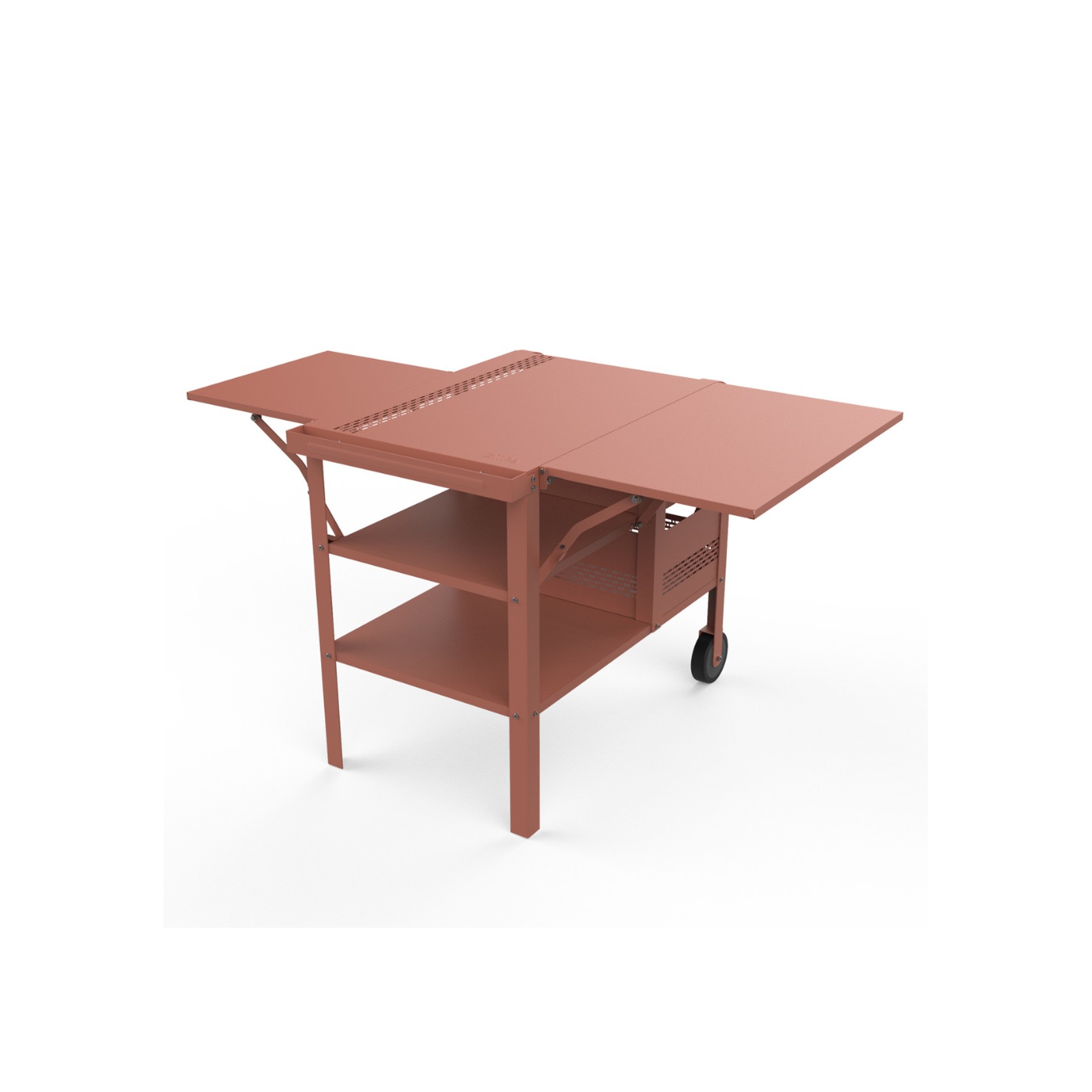 ZiiPa Fredda Deluxe Garden Trolley with Side Tables - Terracotta gallery detail image