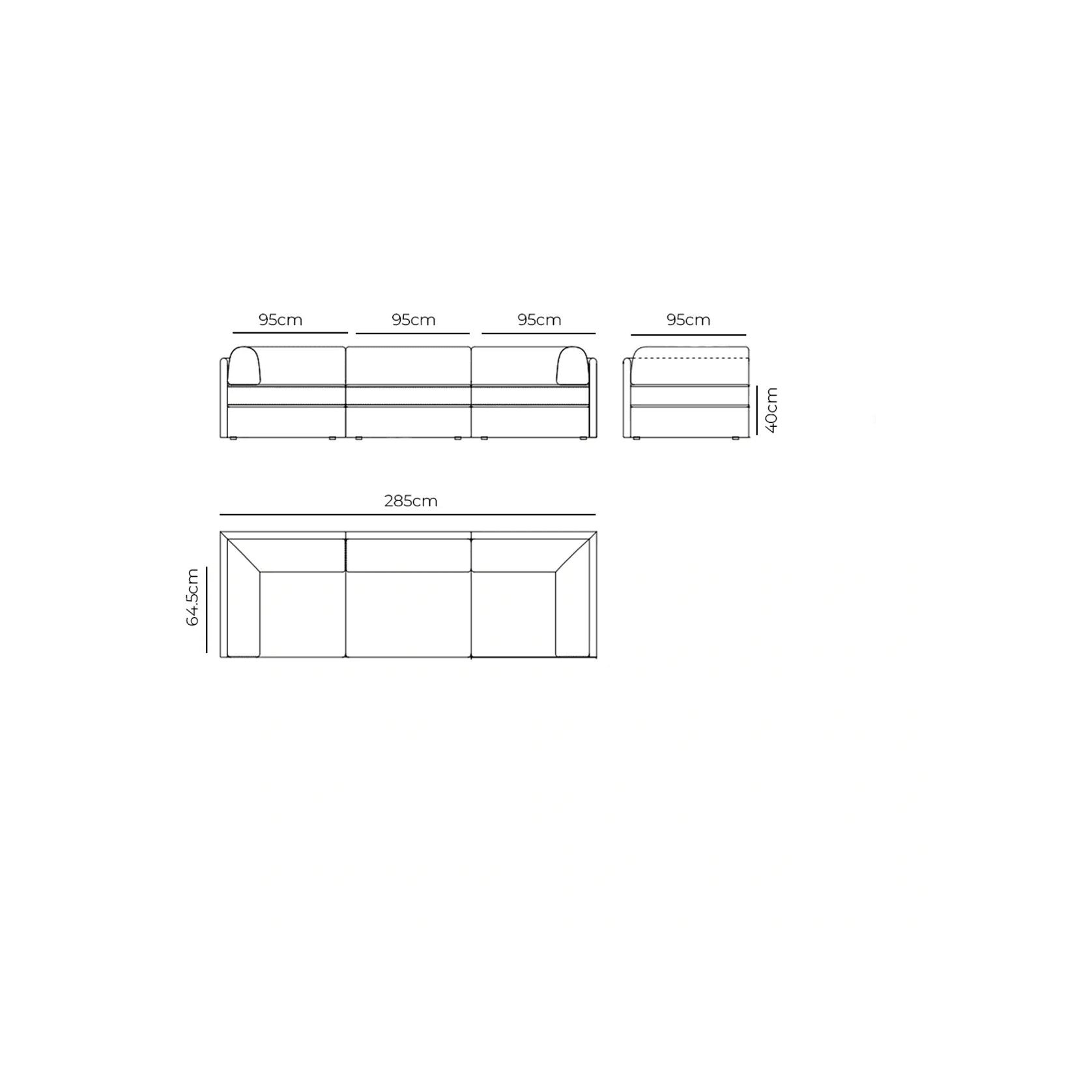 Addy 4 Seater Sofa - Copenhagen Espresso gallery detail image