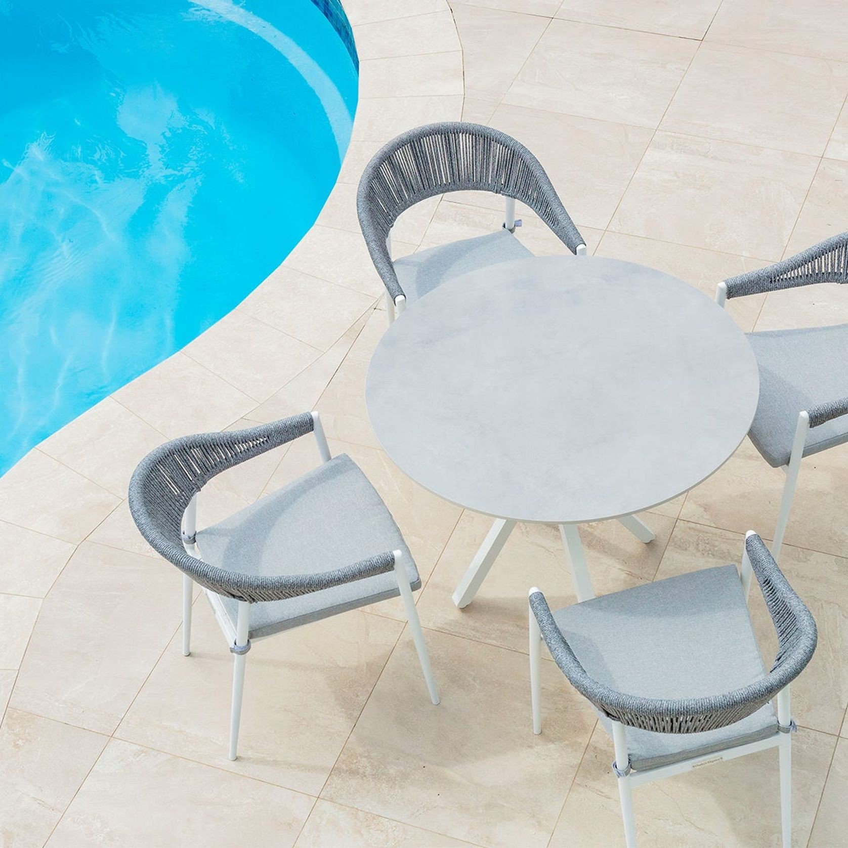 Adele Outdoor Ceramic Table - 100cm Round gallery detail image