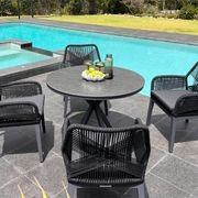 Adele Round Ceramic Table With Serang Chairs 5pc Outdoor Dining Setting gallery detail image