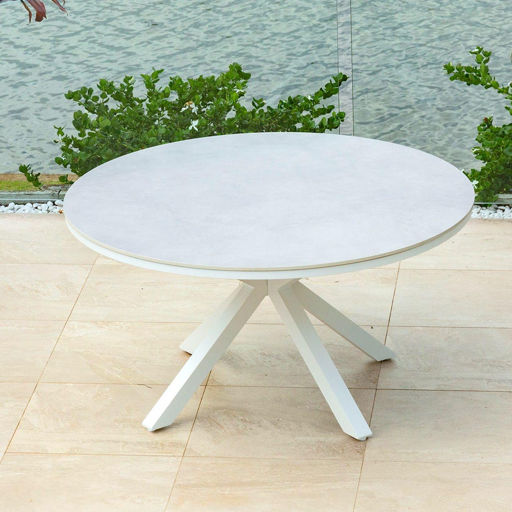 Adele Round Ceramic Table With Melang Chairs 5pc Outdoor Dining Setting gallery detail image