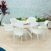 Adele Round Ceramic Table With Bailey Chairs 7pc Outdoor Dining Setting gallery detail image