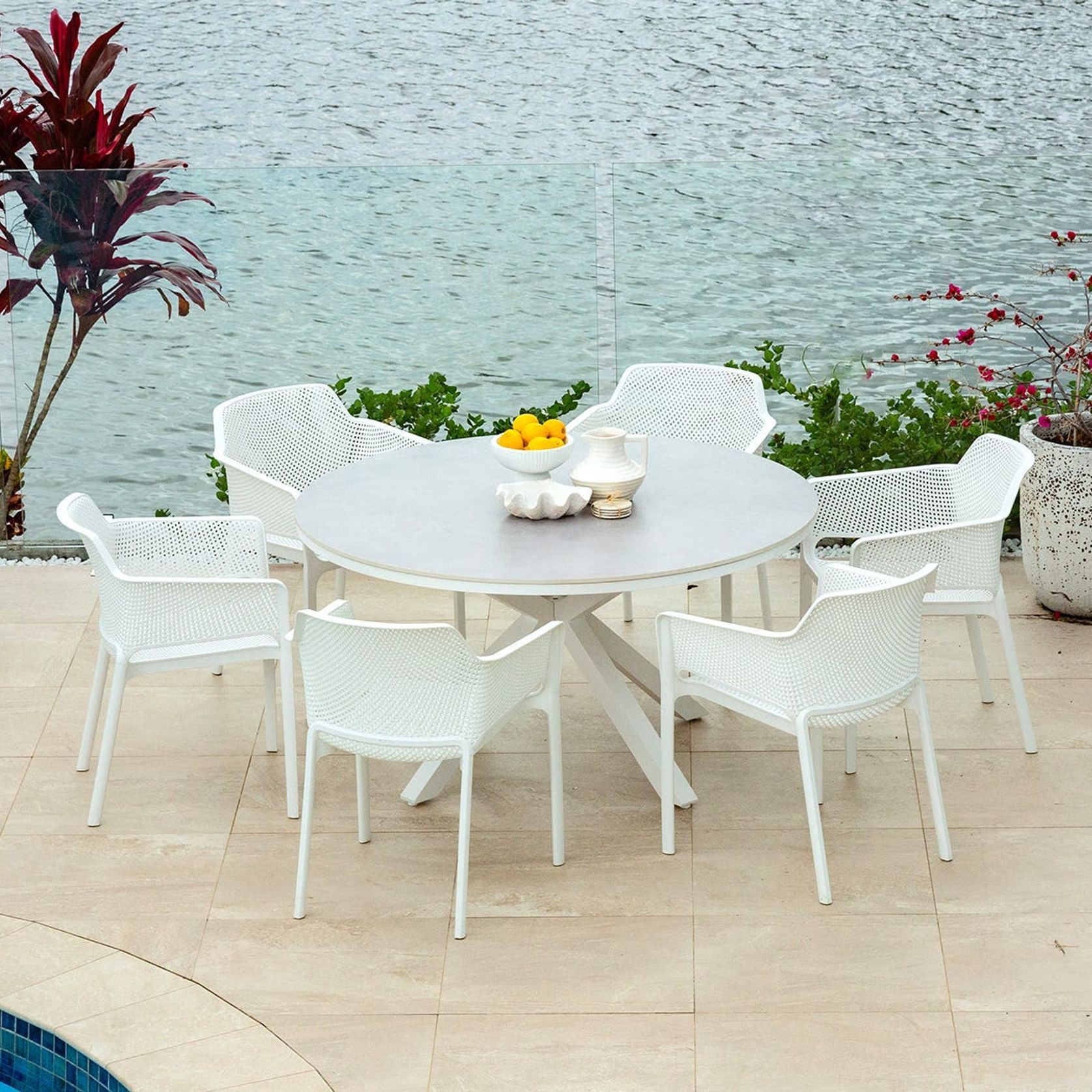 Adele Outdoor Ceramic Table- 140cm Round gallery detail image