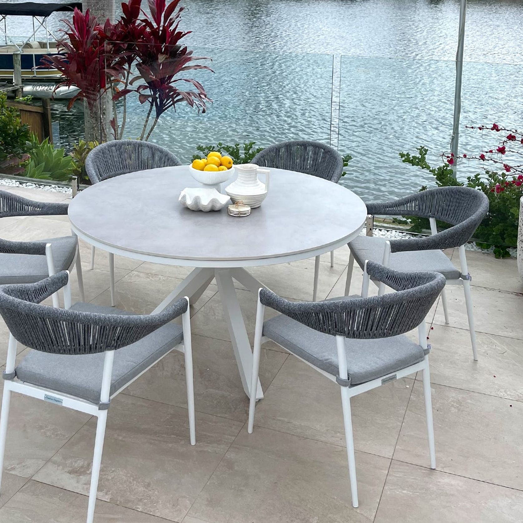Adele Outdoor Ceramic Table 140cm Round ArchiPro AU