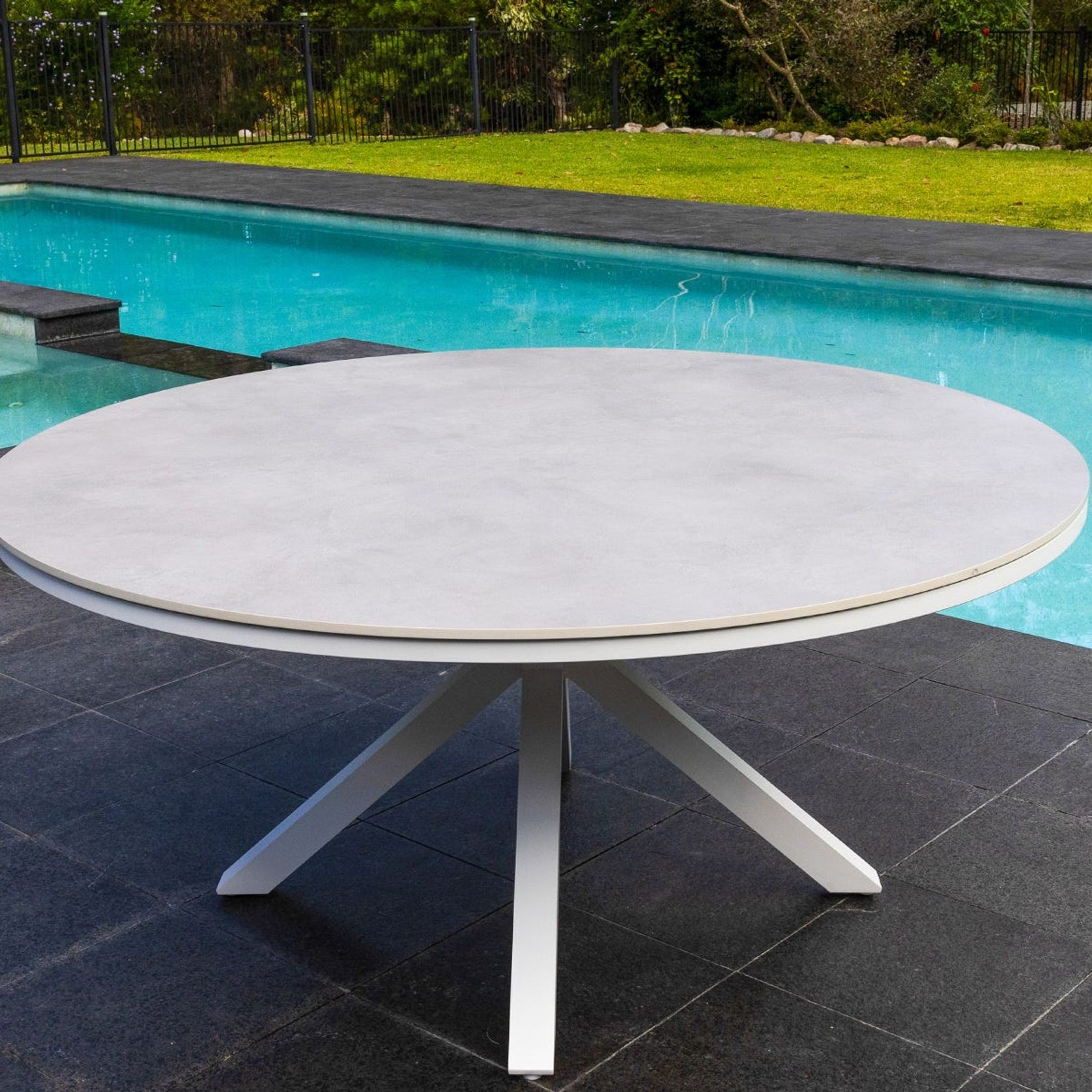 Adele Round Ceramic Table With Nivala Chairs 9pc Outdoor Dining Setting gallery detail image