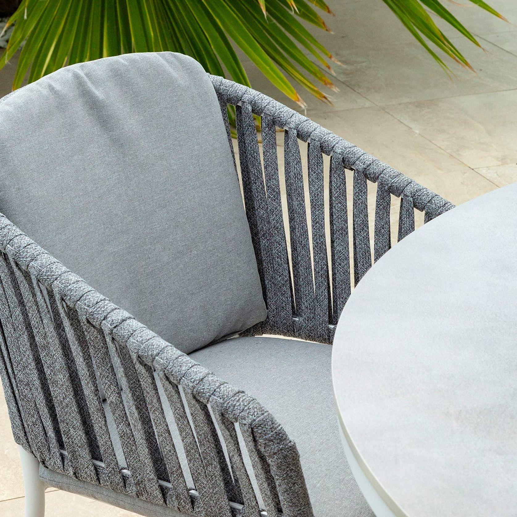 Adele Round Ceramic Table With Melang Chairs 9pc Outdoor Dining Setting gallery detail image
