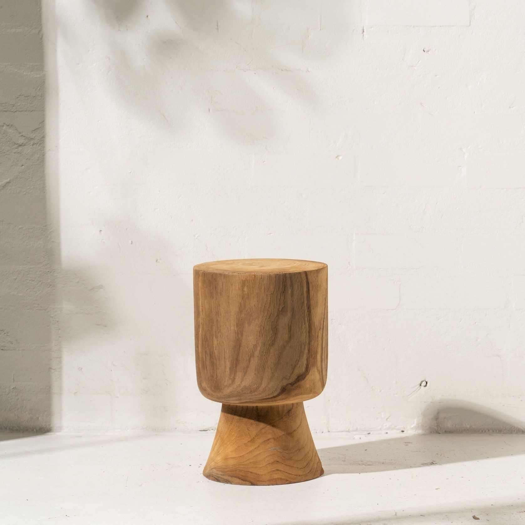 Ama Teak Stool Raw Finish gallery detail image